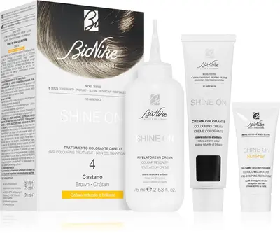 BioNike SHINE ON permanent hair dye color 4 brown