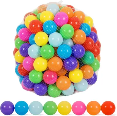 100 Counts Ball Pit Balls, Colorful Plastic Balls for Ball Pit for Kids, Reusable Ballpit Balls with Storage Bag for Indoors ...