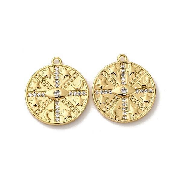Brass Micro Pave Cubic Zirconia Pendants