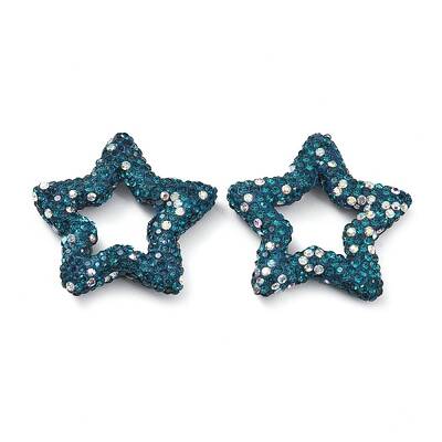 Star Shape Polymer Clay Rhinestone Beads