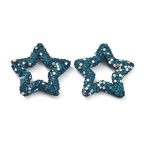Star Shape Polymer Clay Rhinestone Beads