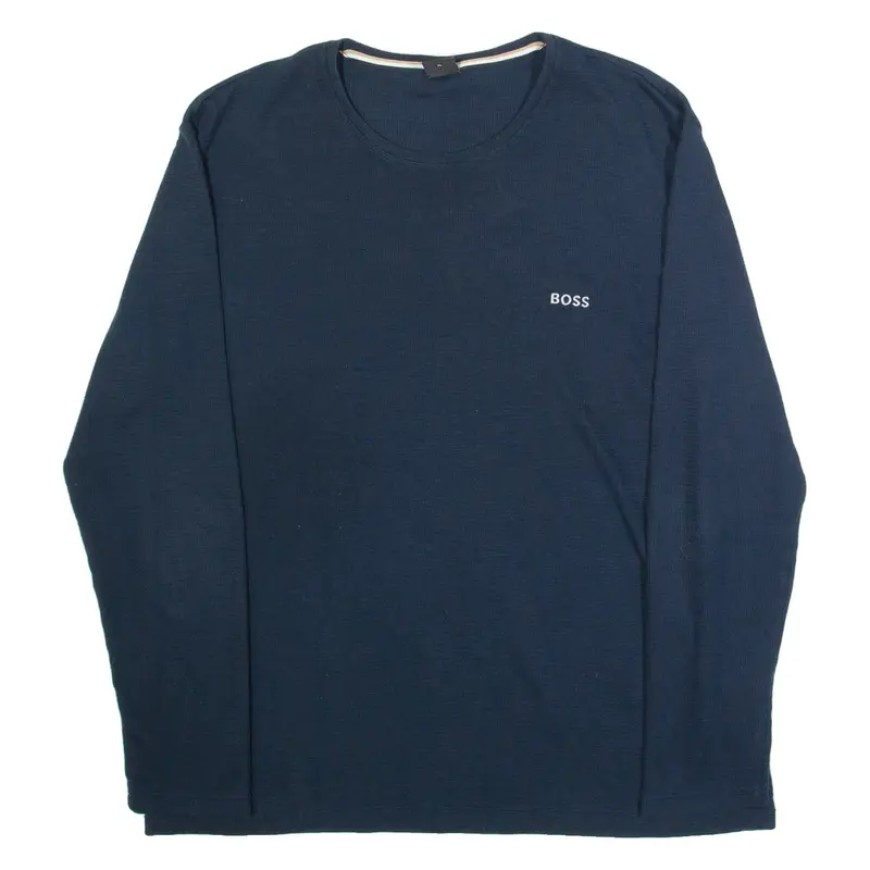 BOSS Mens Jumper Blue Tight Knit XL