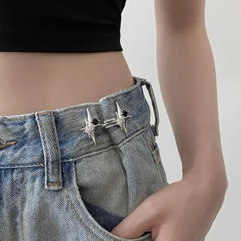 Star Design Waist Buckle, 1 Pair Detachable Waist Jeans Buckle, Fashionable Waist Buckle, Household Sewing Accessories for Wo...