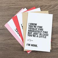 Funny Encouragement Card, 3 Counts/set You're Totally Fine Letter Card with Envelope, Get Well Card, Thinking of You Card, Gr...