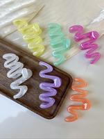 Simple Plain Color Wave Design Hair Claw, Casual Versatile Claw Clips for Women & Girls, Minimalist Headwear Suitable for Thi...