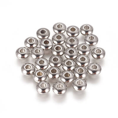 Tarnish Resistant 304 Stainless Steel Smooth Rondelle Beads