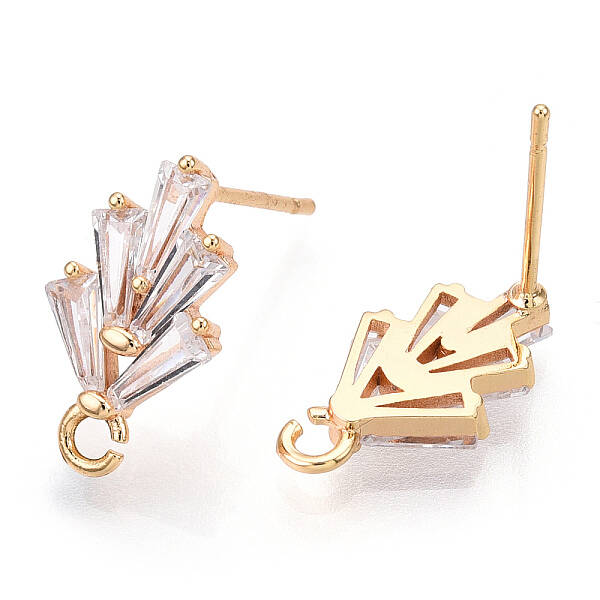 Brass Cubic Zirconia Ear Stud Findings