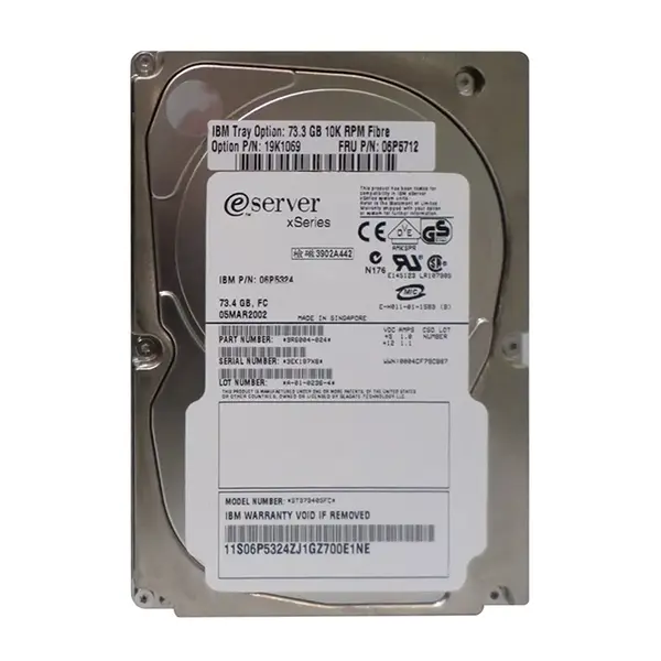 06P5712 IBM 73.4GB 2Gb/s Fibre Channel 10000 3.5-inch Hard Drive