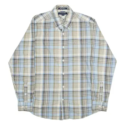 TOMMY HILFIGER Mens Shirt Blue Check Long Sleeve M