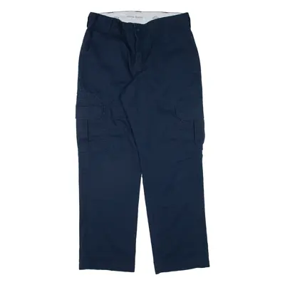 DICKIES Cargo Workwear Mens Trousers Blue Regular Straight W32 L30