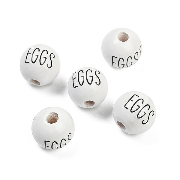 Spray Painted Wood European Beads