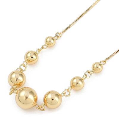 Brass Round Ball Bib Necklaces for Women