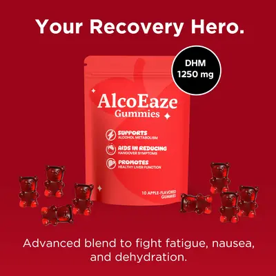 AlcoEaze Anti-Hangover Gummies | Fast Recovery Support & Wellness Boost | 1-Pack & 3-Pack Bundles Healthcare Fitness
