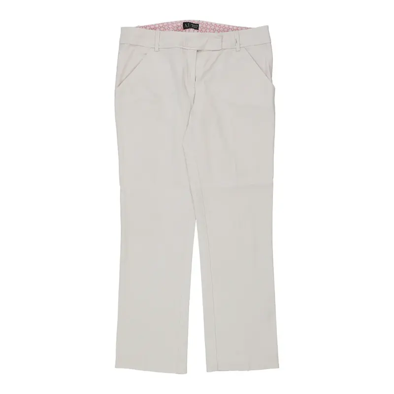 Armani Jeans Trousers - 36W UK 16 White Cotton