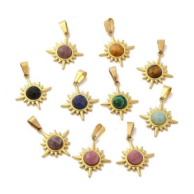 Gemstone Faceted Sun Pendants