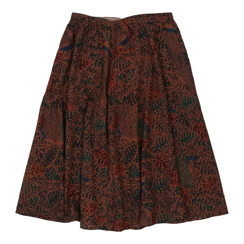 Les Copains Midi Skirt - 32W UK 12 Brown Cotton | Size: UK 12