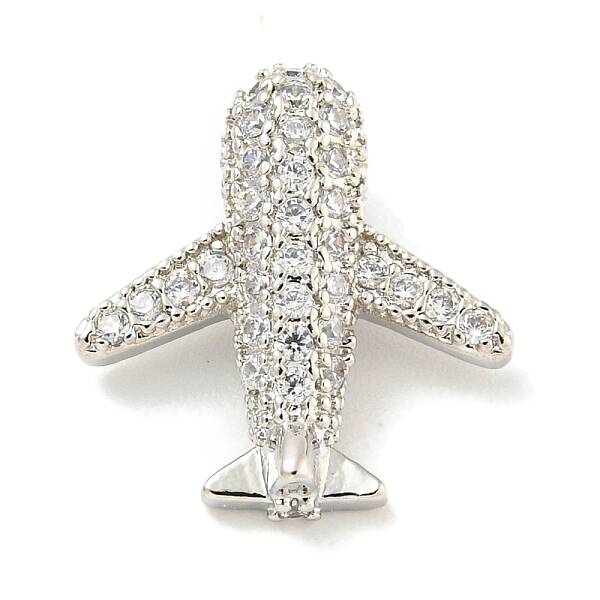 Rack Plating Brass Micro Pave Clear Cubic Zirconia Pendants