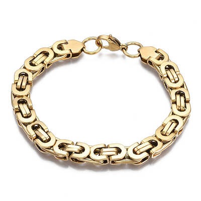 Ion Plating(IP) 201 Stainless Steel Byzantine Chain Bracelets