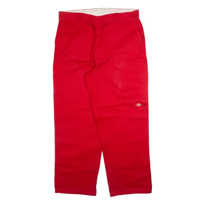 DICKIES Mens Trousers Red Regular Straight W38 L32