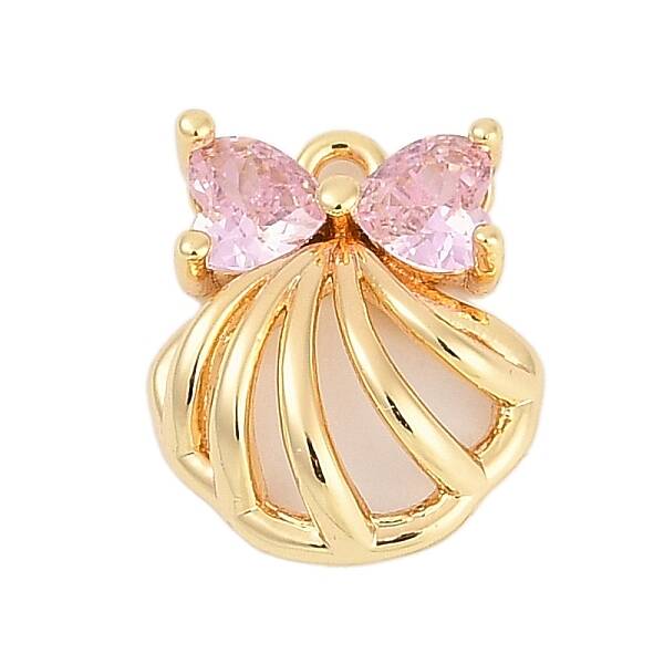 Brass Micro Pave Cubic Zirconia Pendants