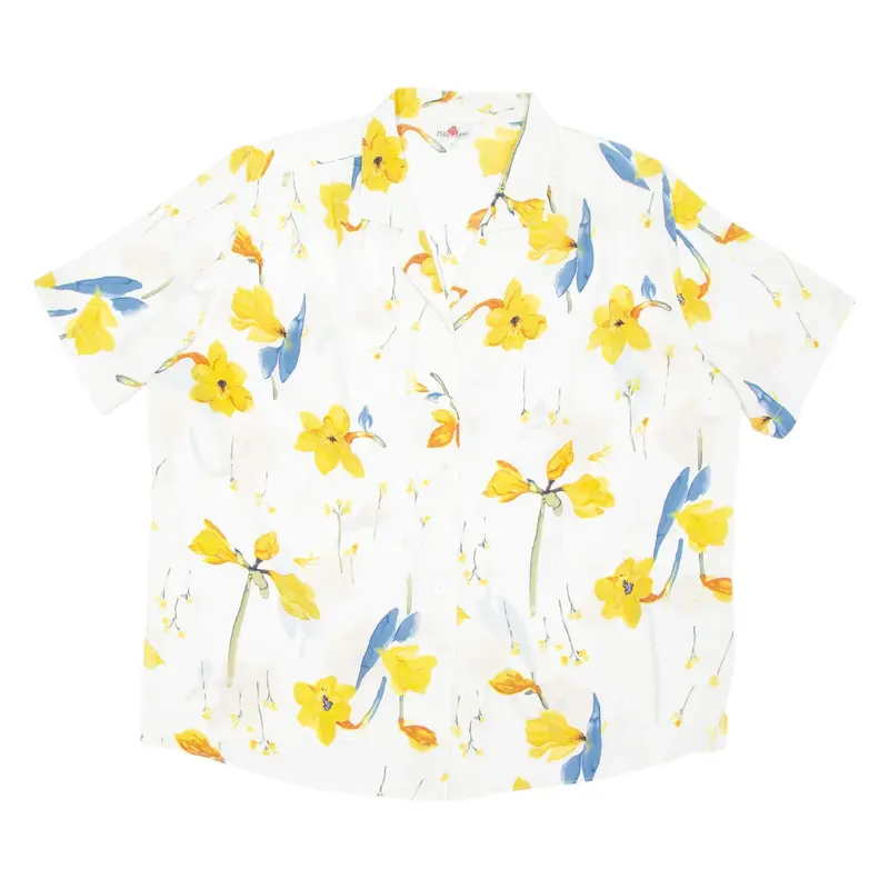 PARK LANE Womens Printed Blouse White V-Neck Floral 3XL
