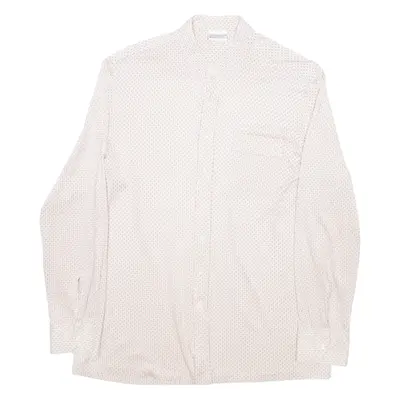 ROYAL FLUSH Mens Shirt White Geometric Long Sleeve L