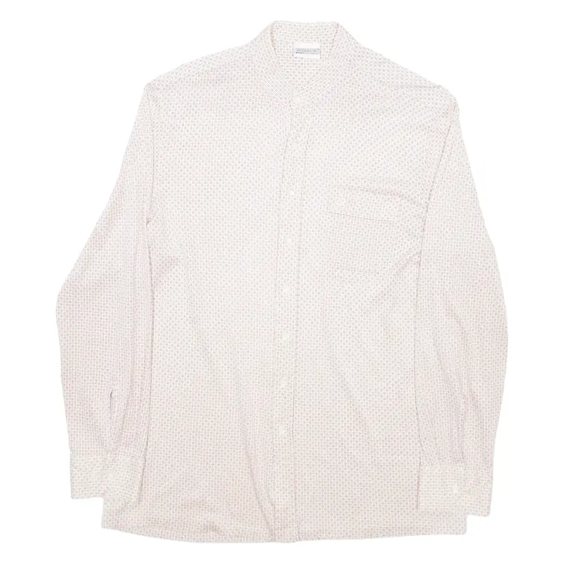 ROYAL FLUSH Mens Shirt White Geometric Long Sleeve L
