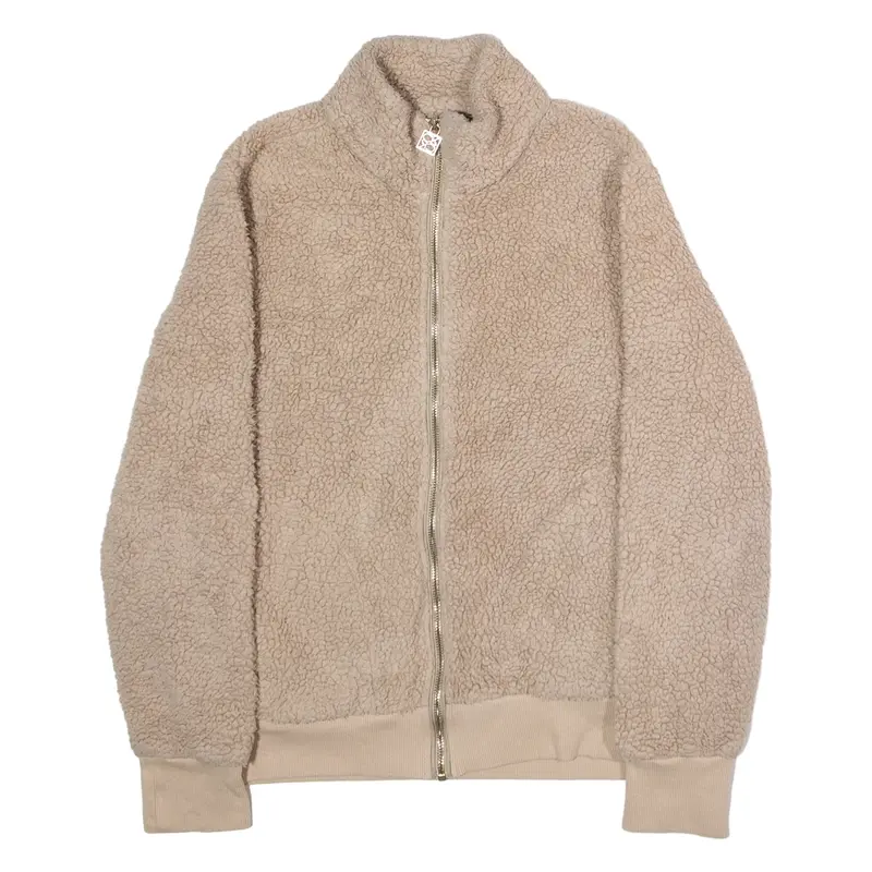 CALVIN KLEIN Womens Fleece Jacket Beige S