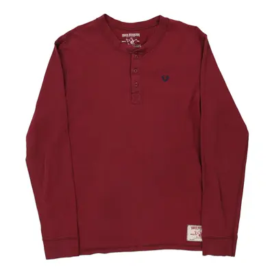True Religion Long Sleeve T-Shirt - XL Red Cotton