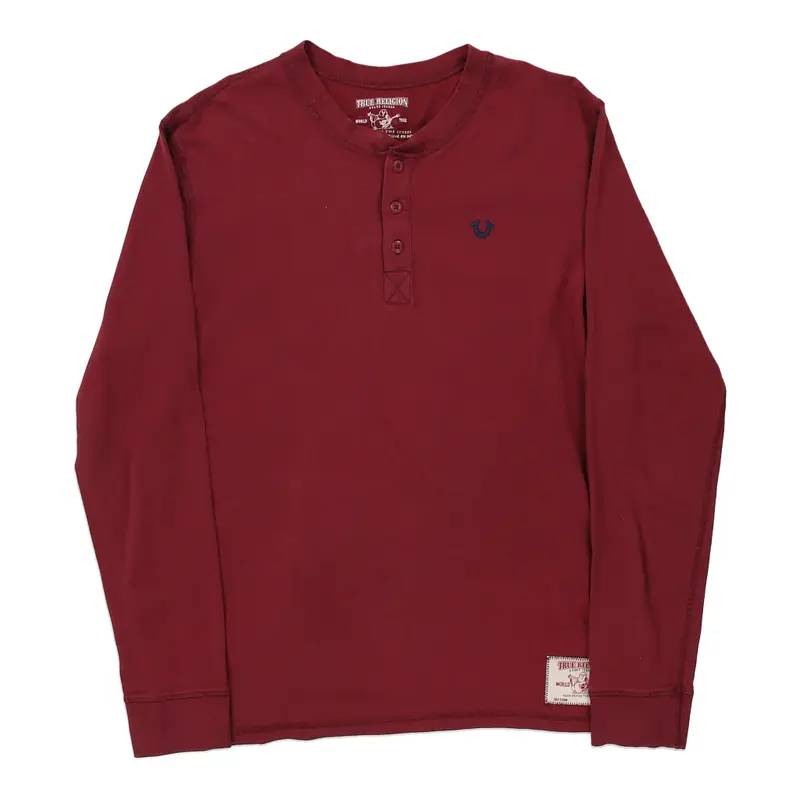 True Religion Long Sleeve T-Shirt - XL Red Cotton