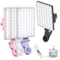 Clip-on Portable Selfie Light, 60 LED Cell Phone Fill Light, CRI 95+ 3 Light Modes Dimmable, 10-level Brightness Adjustment, ...