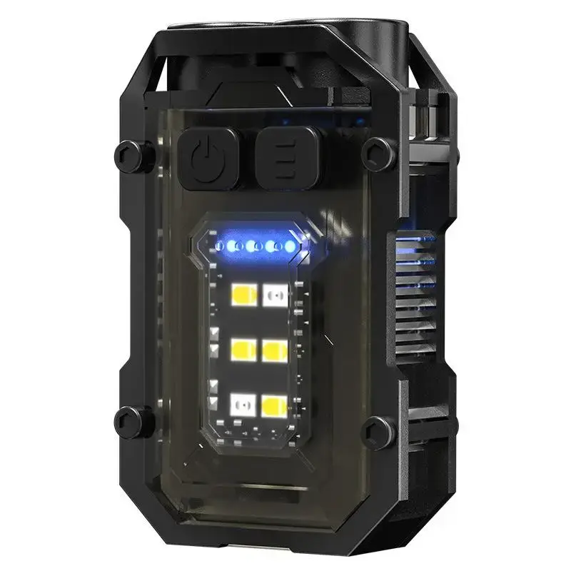 Dual Light Source Mini Keychain Light, USB Rechargeable LED Flashlight, Outdoor Work Light, Portable LED Light for Outdoor Ca...