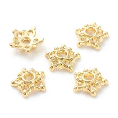 Rack Plating Alloy Flower Bead Caps