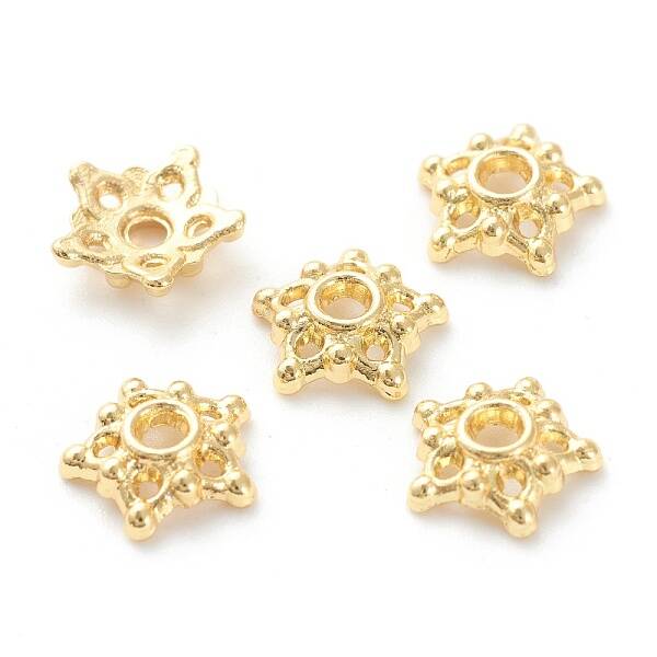 Rack Plating Alloy Flower Bead Caps