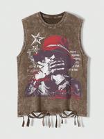 Men's Vintage Style Graphic Tank Top, Regular Fit Casual Fashion Sleeveless Top for Summer, Men's Clothes for Daily Wear, Soc...