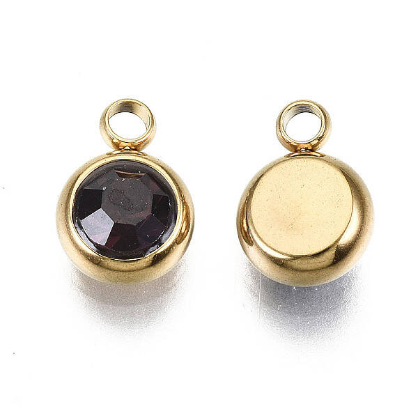 PVD Vacuum Plating 201 Stainless Steel Rhinestone Charms