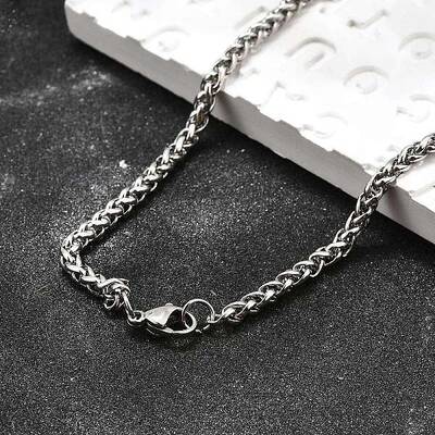 Tarnish Resistant Trendy Men's 201 Stainless Steel Wheat Chain Necklaces