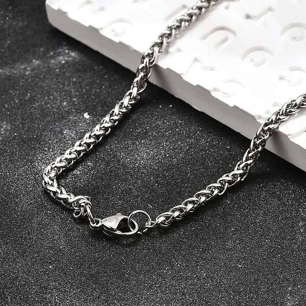 Tarnish Resistant Trendy Men's 201 Stainless Steel Wheat Chain Necklaces