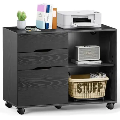 【Deal】SweetFurniture Filing Cabinet, 3-Drawer File Cabinet for Home Office, Mobile Lateral Filing Cabinet, Printer Stand ...