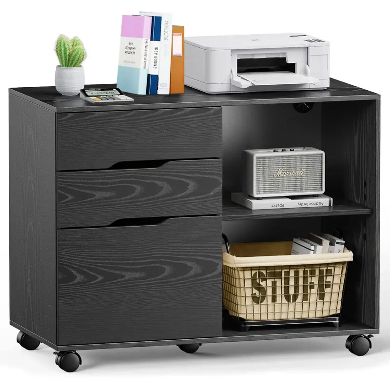 【Deal】SweetFurniture Filing Cabinet, 3-Drawer File Cabinet for Home Office, Mobile Lateral Filing Cabinet, Printer Stand ...