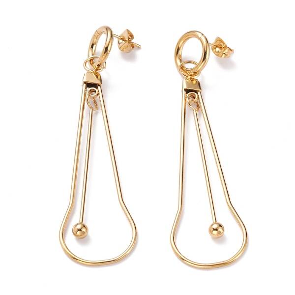 PVD Vacuum Plating 304 Stainless Steel Dangle Stud Earrings