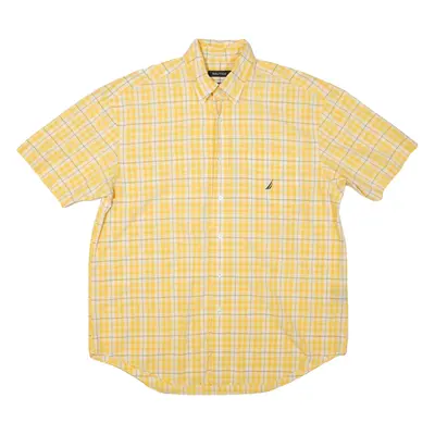 NAUTICA Mens Shirt Yellow Plaid L