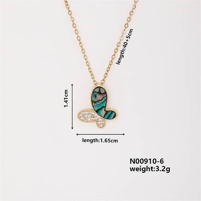 Dreamy Butterfly Brass Micro Pave Cubic Zirconia Pendant Necklaces