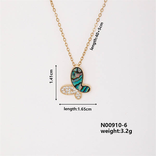 Dreamy Butterfly Brass Micro Pave Cubic Zirconia Pendant Necklaces