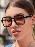 Unisex Simple Style Square Frame Sunglasses, Trendy Casual Sunglasses for Everyday Use, Women Cool Fashion Accessories for ...