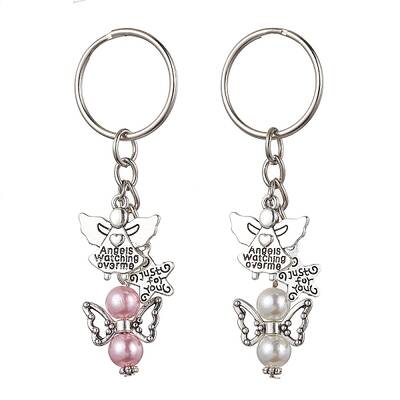 Angel Acrylic & Alloy Pendant Keychain