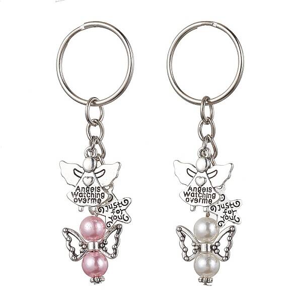 Angel Acrylic & Alloy Pendant Keychain