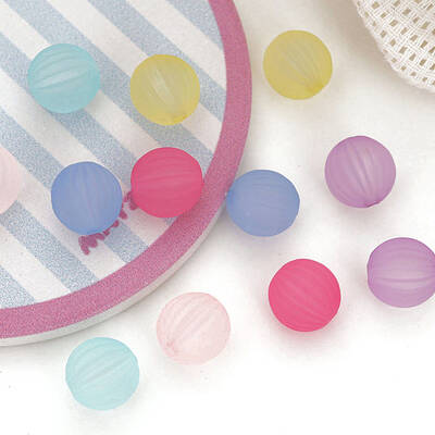 Rubberized Style Transparent Acrylic Beads
