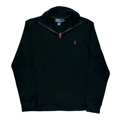 Polo By Ralph Lauren 1/4 Zip - Medium Black Cotton