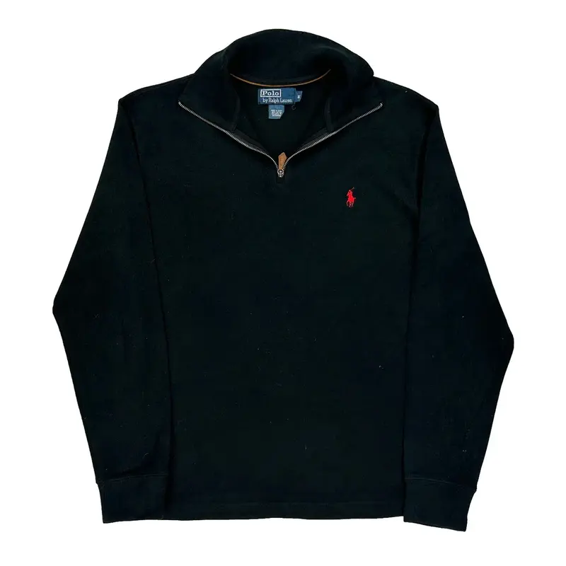 Polo By Ralph Lauren 1/4 Zip - Medium Black Cotton